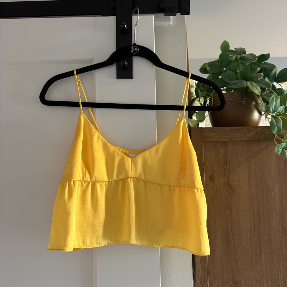 Aritzia Yellow Spaghetti Strap Top